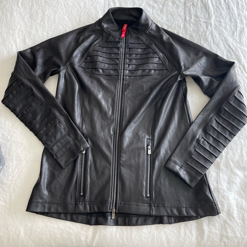 Spanx By Sara Blakely Faux Leather Moto Jacket